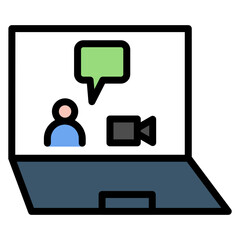 Video Call icon vector image. Can be used for Remote Working.