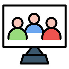 Virtual Team icon vector image. Can be used for Remote Working.