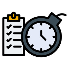 Task Deadline icon vector image. Can be used for Freelancer.