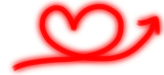 Hand Drawn Red Arrow Marker on Transparent Background, Isolated Directional Arrow Sign, Marker Arrow Clipart