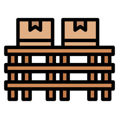 Pallet icon vector image. Can be used for Manufacturing and Distribution.