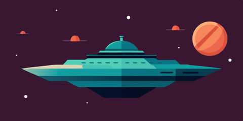 Sci Fi Prison Ship Drifting Silently Through Space