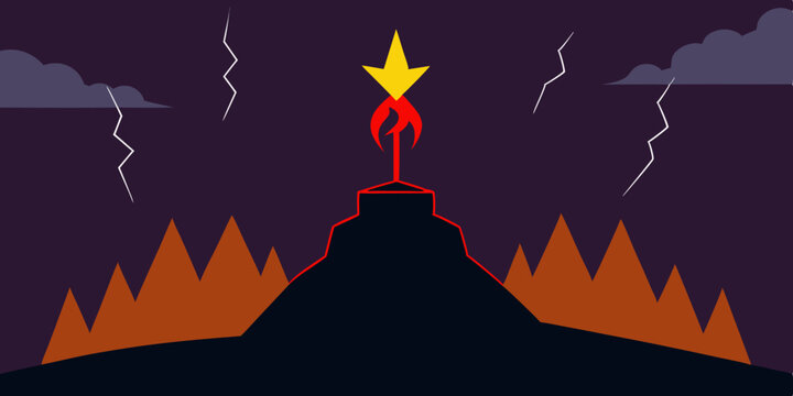 Ritual Site On A Mountaintop Where Lightning Never Dies