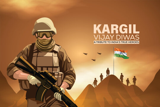 26 July Happy kargil vijay diwas. Creative vector illustration design.