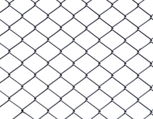 Fototapeta premium A sturdy metal chain-link fence creates a strong barrier with its intricate diamond pattern.