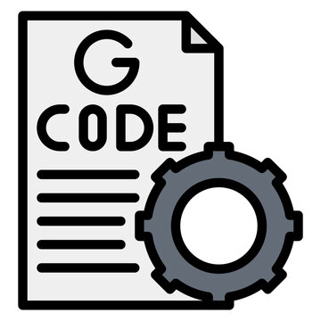 G-Code icon vector image. Can be used for Additive Maufacturing.