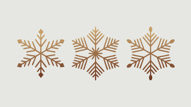 Snowflake vector free three gold snowflake icons suitable for winterthemed designs, holiday projects, greeting cards, digital invitations, and festive websites.