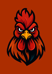 vector illustration of a rooster