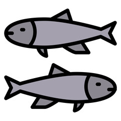 Anchovy icon vector image. Can be used for Fish and Seafood.