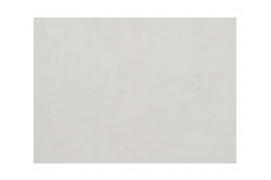 Recycled paper sheet with textured surface, blank white surface showing natural fiber pattern against transparent background