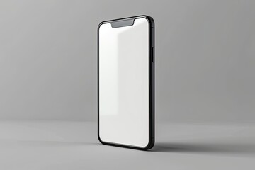 Smartphone Mockup with Blank Screen Isolated on Gray Background 3D Rendering