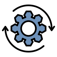 Change Management icon vector image. Can be used for Organization.