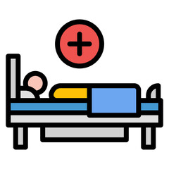 Bedridden Person icon vector image. Can be used for Tuberculosis.