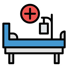 Hospital Bed icon vector image. Can be used for Tuberculosis.