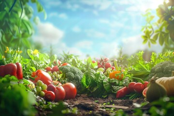 High Quality Picture of Organic Fruit and Vegtable Garden Background