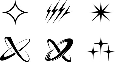 Black abstract graphic symbols white