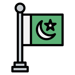 Islamic Flag icon vector image. Can be used for Islamic New Year.