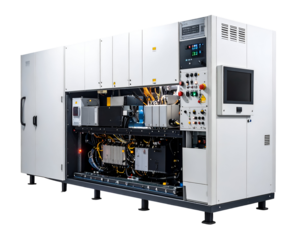 A sophisticated industrial control system showcases its intricate internal components and advanced electronic