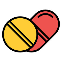 Pill icon vector image. Can be used for Physical Wellbeing.