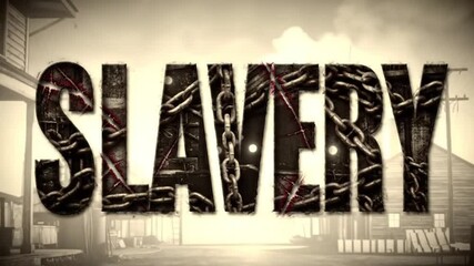 Slavery Awareness Visuals - Chains, Scars & Historical Imagery Over Sepia Plantation & Sweatshop Backgrounds