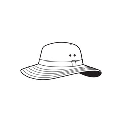 Safari hat silhouette vector isolated on white background