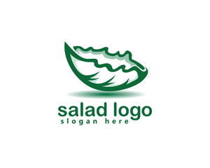 creative salad, lettuce logo, lettuce leaves in bowl shape logo design inspiration