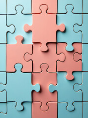 Fototapeta premium puzzle pieces fit together symmetrical cross pattern requiring patience concentration solve