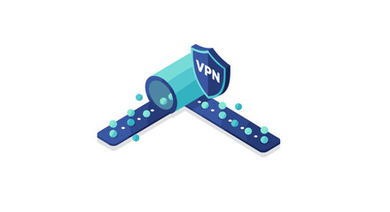 Virtual private network security concept vector illustration - isometric design for digital security and privacy