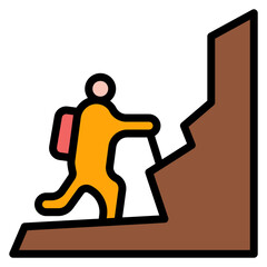 Climbing icon vector image. Can be used for Fitness.