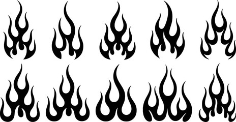 Black tribal flames fire graphic