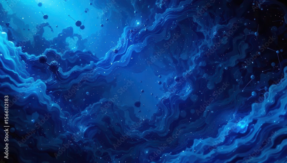 Fototapete creative abstract background for computer monitors featuring deep blue tones and swirling patterns