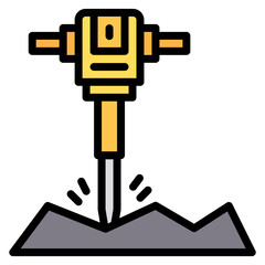 Demolition Hammer icon vector image. Can be used for Construction Vehicles.