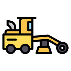 Grader icon vector image. Can be used for Construction Vehicles.