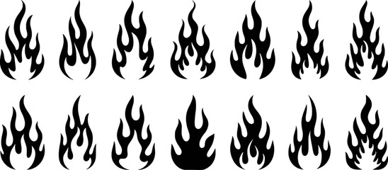 Black tribal flames fire tattoo