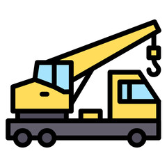 Mobile Crane icon vector image. Can be used for Construction Vehicles.