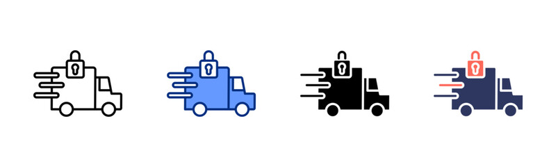Secure Delivery icon sheet multiple style collection