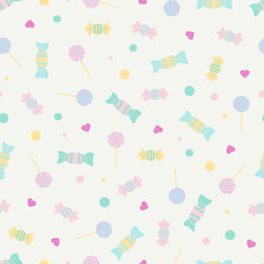 Seamless pattern with colorful sweet candy. Cute candies designed for Halloween party, card, scrapbook, fabric, wrapping, textile, stationary, and phone cases.