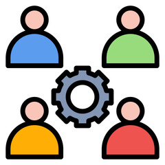 Team Building icon vector image. Can be used for Hiring Process.