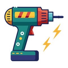 Obraz premium vector illustration of electric drill