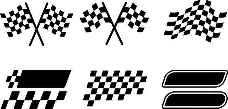 Checkered flags and racing stripe graphics racing flag