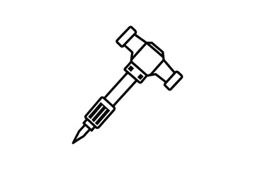 Jackhammer tool outline icon construction and repair equipment silhouette