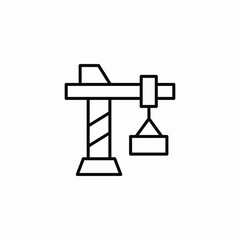 construction crane icon sign vector