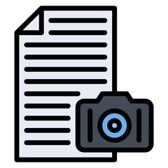 Camera and Notebook icon vector image. Can be used for Press Freedom Day.