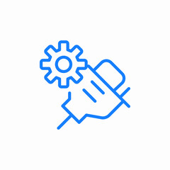 hand cogwheel icon sign vector