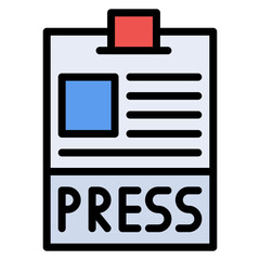 Press Badge icon vector image. Can be used for Press Freedom Day.