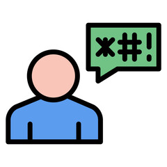 Name calling icon vector image. Can be used for Bullying in Society.