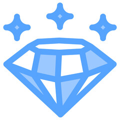 Diamond   Flat Blue Icon