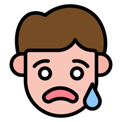 Cry icon vector image. Can be used for Human Emotions.