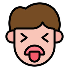 Disgusted icon vector image. Can be used for Human Emotions.