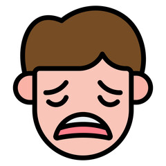 Disappointed icon vector image. Can be used for Human Emotions.